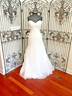 1314W - MOONLIGHT SZ 12 IVORY T724 $825  FOMAL ORGANZA  WEDDING DRESS GOWN - Image 1 of 4