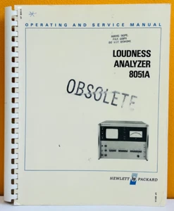 HP Agilent 08051-90002 1970 Model 8051A Loudness Analyzer Oper & Service Manual. - Bild 1 von 2