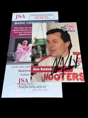 Alan Kulwicki NASCAR RACING HOOTERS VINTAGE 1991 PRO SET 133 signed card JSA COA - Image 1 of 2