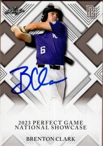 2023 Leaf Perfect Game Vetrina Nazionale Brenton Clark #128 IP Auto RC Razorback - Foto 1 di 2
