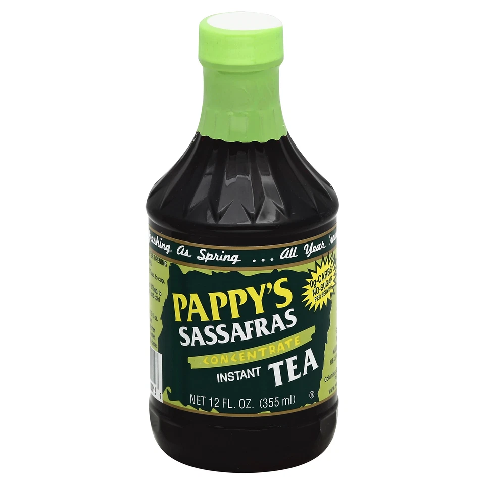 1 Bottle of Pappys Sassafras Instant Tea Concentrate 12 Oz Made in The USA