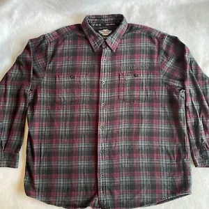 Harley Davidson Hemd Herren Gr. 2XL kariert Flanell grau L/S bestickt gebraucht, in einwandfreiem Zustand - Bild 1 von 11