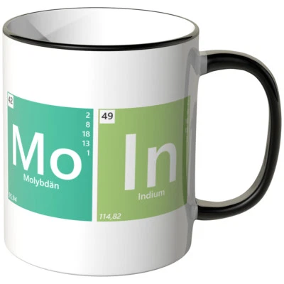 JUNIWORDS Tasse,"Periodensystem Moin-2" Geschenk Chemie Physik Biologie Element - Bild 1 von 4