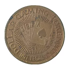 Bonanza Saloon Casino Dollar Gaming Token 1979 Bronze 38mm $1 Coin Virginia City - Picture 1 of 9