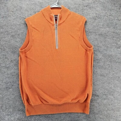 Chaleco Suéter Johnston Murphy Para Hombre Mediano Sin Mangas Naranja Foto 1 de 4