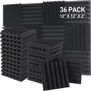 Sound Proof Foam Panels - 12 X 12 X 2 Inches 36 Pack Wedges Acoustic Foam Panels - Picture 1 of 7