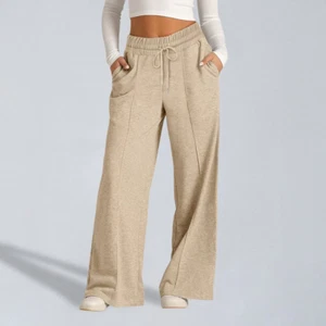 Damen Hoher Taille Weites Bein Freizeithose Sweatpants Jogginghose Palazzohose - Bild 1 von 9
