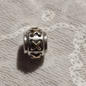 Original Pandora Bicolor Charm Element 790290  925 Silber ALE 585 Gold - Bild 1 von 3