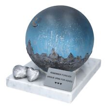 Memorial artistic urn for ashes Urn with moon and city Decor cremate urn Funeral