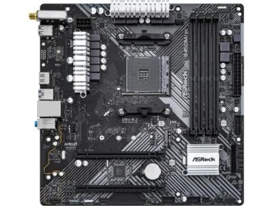 ASRock B450M/AC R2.0 AM4 AMD Promontory SATA 6Gb/s Micro ATX Motherboard - Image 1 of 4