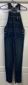 Jordache Girls LARGE 10-12 Jean Overalls Medium Wash Denim Bibs - SHIPS FREE - Picture 1 of 9