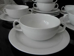 1 zuppiera + piattino Arzberg forma swingline 8400 bianco H.W. Seitz 1983 - Foto 1 di 6