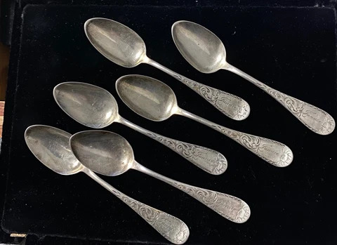 Antique Warner Sterling Teaspoons Cover