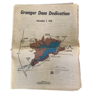 Granger Dam Widmung 1978 Zeitung Texas TX Vintage Fotos Bilder Geschichte - Bild 1 von 12