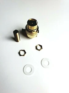 Brass switched BC lamp holder Kit 1/2 inch threaded rod hexagon nuts washer - Picture 1 of 2