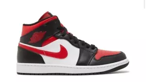 Nike Jordan 1 Mid BRED Toe Black Fire Red White 554724-079 SIZE 12 MENS - Picture 1 of 4