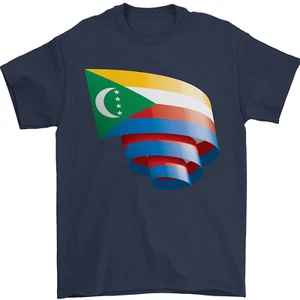 Kräuselt Komoren Flagge Komoren Tag Fußball T-Shirt 100% Baumwolle - Bild 1 von 96