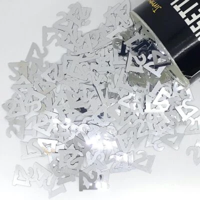 Confeti de plata número 21 paquete al por menor #7219 QS0 mesa de decoración de fiesta Foto 1 de 4