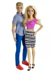 Barbie and Ken Dolls 2-Pack Featuring Blonde Hair & Colorful Clothes Pink Blouse - Picture 1 of 4