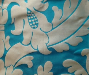 DESIGNERS GUILD Campanile silk damask turquoise India remnant new - Picture 1 of 1