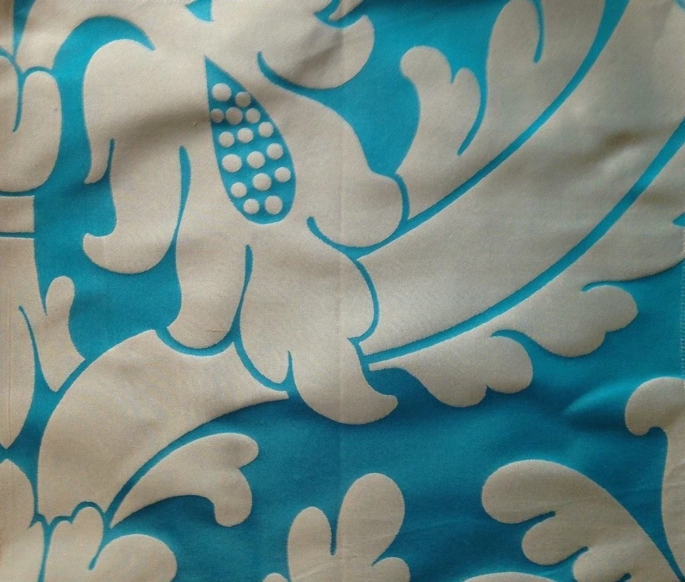 DESIGNERS GUILD Campanile silk damask turquoise India remnant new - Image 1 of 1