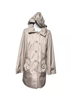 Dennis Basso Regenjacke Khaki Beige mit Kapuze Größe S - Bild 1 von 5