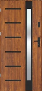 Porta esterna porta d'ingresso in acciaio REMO BLACK spessore caldo 90 cm specchio veneziano - Foto 1 di 14