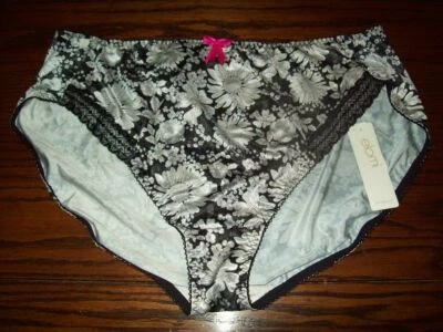 NUEVO CON ETIQUETAS BRAGAS ELOMI FULLER FIGURA EL8375 POLIÉSTER NEGRO FLORAL 2XL Foto 1 de 3
