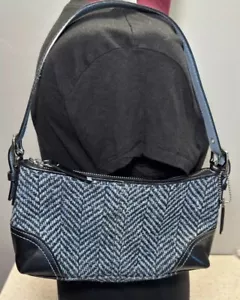 Bolso Demi Coach F11213 Auténtico Azul Tweed Hampton Espiga Cremallera Superior 2007 Raro - Imagen 1 de 11