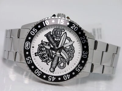 NEW MARC ECKO RHINO E8M017MV THE COURT PREPSTER WHITE DIAL STEEL QUARTZ ANALOG - image 1 of 4