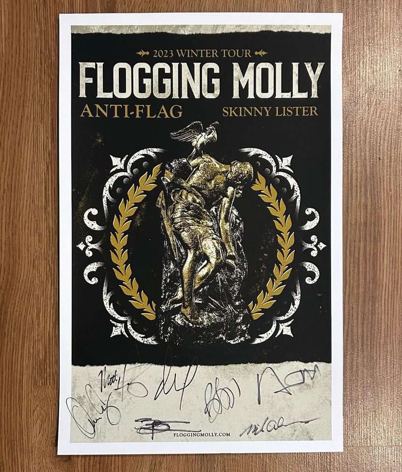 SIGNED Flogging Molly 2023 Winter Tour VIP Poster Print 11x17 autographed - Image 1 of 1