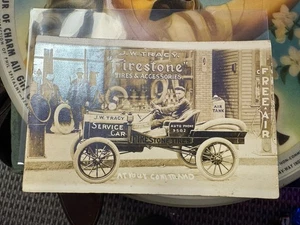 J. W. Tracy Firestone Tires Lansing, Michigan - unused real photo postcard RPPC - Picture 1 of 7