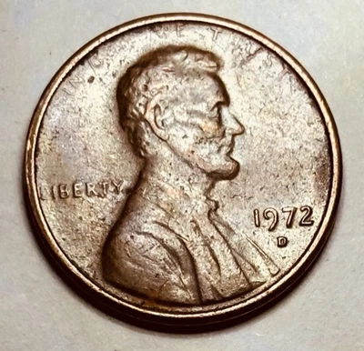 💥 1972 年 D 林肯 Cent Penny 主要油脂冲击错误正面 — 第 1/4 张图片