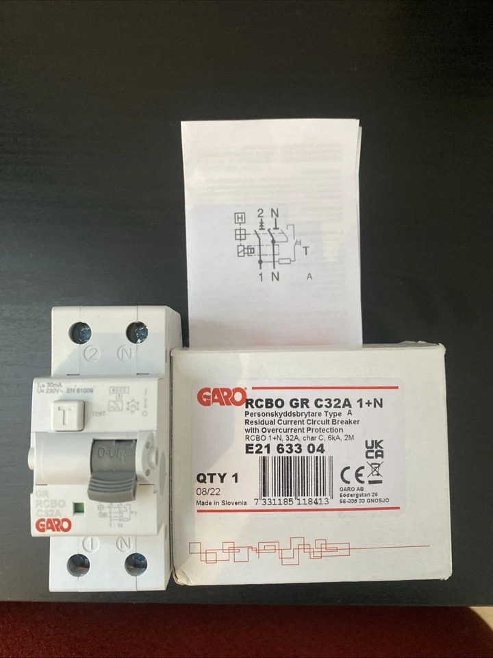 Garo Double Pole RCBO C32 1+N