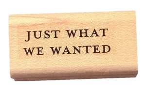 Just What We Wanted Gift Present Card Tag Compliment Phrase Wood Rubber Stamp - Picture 1 of 2