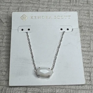 CLEARANCE!! NWOT Kendra Scott Ever Ivory Pearl Pendant Necklace Silver Tone - Picture 1 of 5