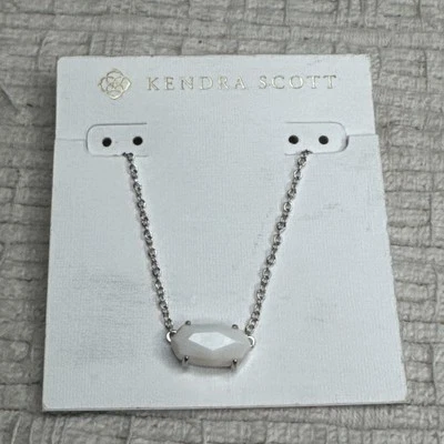 LIQUIDACIÓN!! NUEVO SIN ETIQUETAS Kendra Scott Ever Collar Colgante Perla Marfil Tono Plata Foto 1 de 4