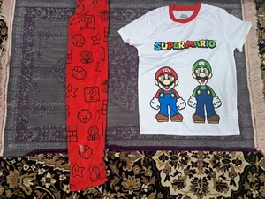 Super Mario Jungen Kurzarm Oberteil und Schlafhose Pyjama Set 2-teilig Größe 10-12 - Bild 1 von 6