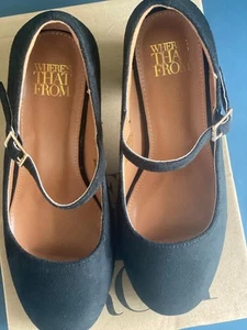 Womens Where’s That From Mary Jane Shoes – Black Faux Suede – EEE Fit – UK 4 - Picture 1 of 6