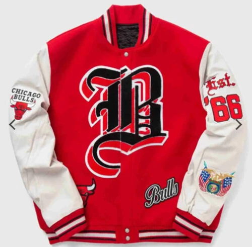 Jeff Hamilton Chicago Bulls Wool & Leather Varsity Jacket - Image 1 of 4