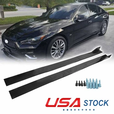 Side Skirt Spoiler Body Kit Splitter For Infiniti Q50 Q60 Q70 G25 G35 G37 USA Foto 1 de 4
