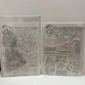 THE RABBIT HOLE DESIGNS CLEAR STAMPS Halloween Spooky Sightings & Meowgical Cats - Picture 1 of 2
