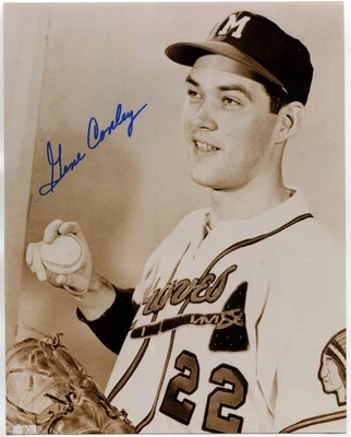 Foto autografiada de 8 x 10 de Gene Conley de los Bravos de Boston/Milwaukee (1952, 1954-1960) Foto 1 de 2