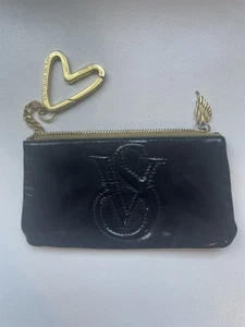 Victoria's Secret Portamonete Braccialetto Cosmetico Portachiavi Custodia Telefono Borsa Nero - Foto 1 di 8