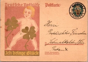 GERMANY 1928 CACHET STATIONERY SEMI-POSTAL POSTCARD TO POSTAMT CANC MARBURG - Picture 1 of 2