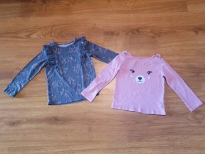 Carter’s/Other Lot of 2 Long Sleeve Shirts Pink Stripe Blue Unicorn Girls Size 5 - Picture 1 of 3