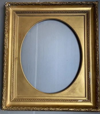 cadre Ancien Doré Louis XVI Napoléon III XIX  Oval 8F 46  X 38 Cm Ou 50 X 40 - Photo 1/4