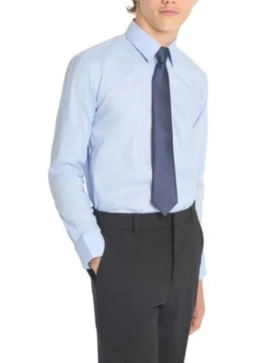 Kenneth Cole 青年礼服衬衫和领带,蓝色,20 码 — 第 1/3 张图片