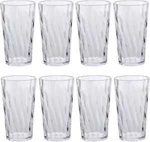 Unbreakable Plastic Drinking Glasses,Set of 8, Shatterproof Drinking Cups, Plast - Picture 1 of 8