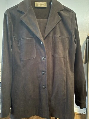 Camisa Express Negra Imitación Gamuza, Manga Larga Abotonada con Pantalones a Juego, S Foto 1 de 4